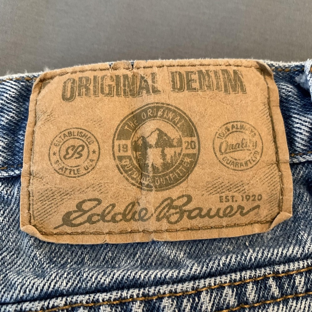 Eddie Bauer Original Denim Jeans Mens 33x30 Blue Straight Mid Rise Denim Pants - Picture 11 of 12